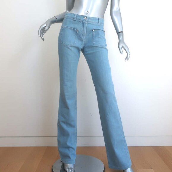 Chanel 07P Patch Pocket Flared Jeans Light Denim Size 38 - Picture 1 of 12